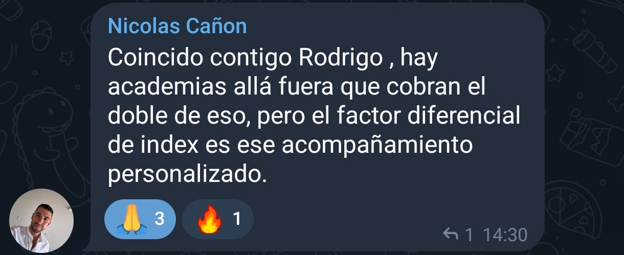 Testimonio de Nicolas Cañon: el factor diferencial de INDEX es el acompañamiento personalizado