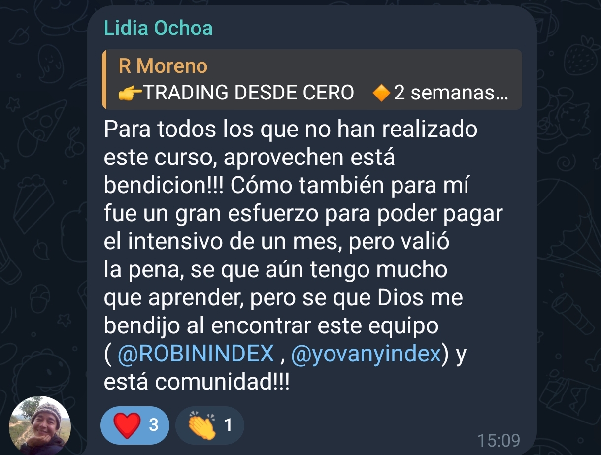 Testimonio de Lidia Ochoa agradeciendo al equipo y la comunidad de INDEX